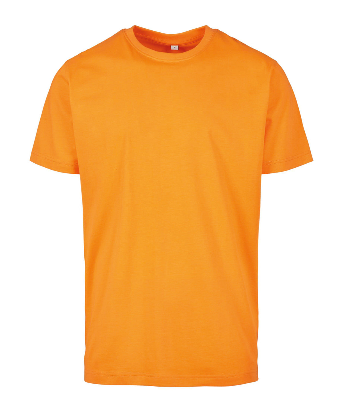 Tryck din logga på T-shirts från Build Your Brand - Anpassa (4BY004) T-shirt med rund hals i färgen Mellan Orange för företag, föreningar och privatpersoner