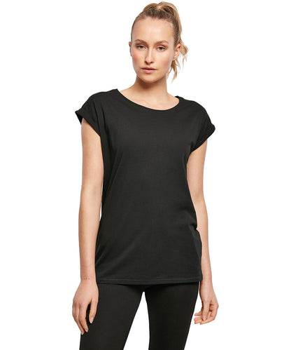BUILD YOUR BRAND Women's organic extended shoulder tee BY138