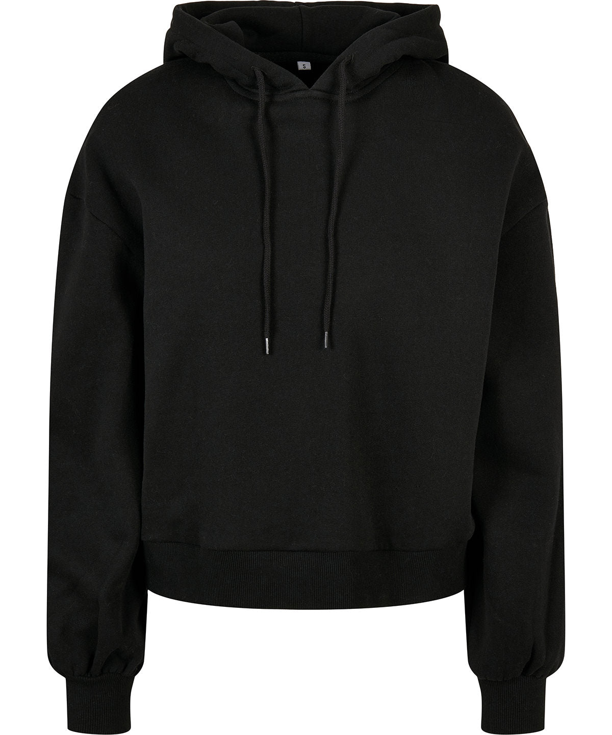 Tryck din logga på Hoodies från Build Your Brand - Anpassa (BY183) Ekologisk oversized hoodie för dam i färgen Svart för företag, föreningar och privatpersoner