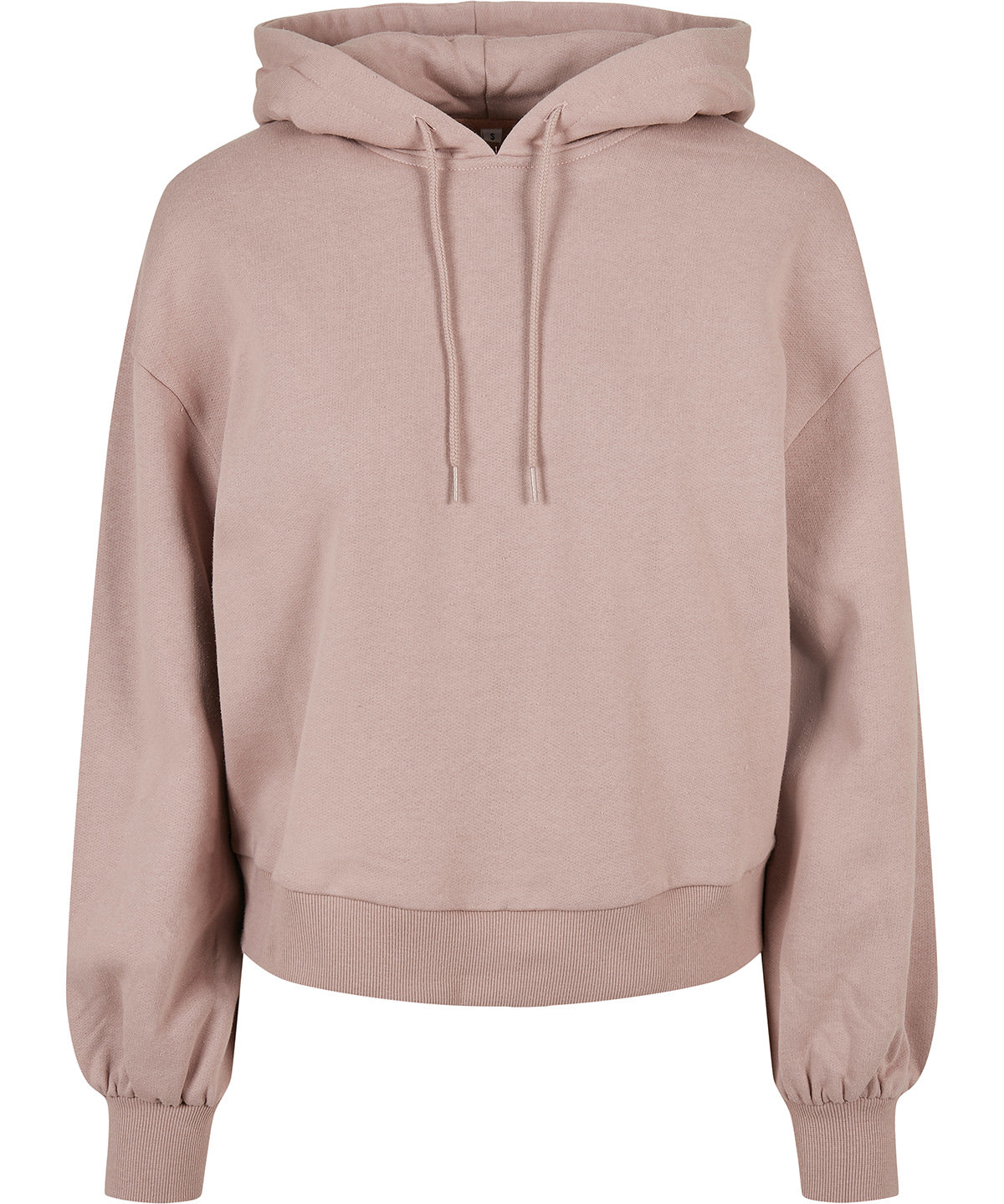 Tryck din logga på Hoodies från Build Your Brand - Anpassa (BY183) Ekologisk oversized hoodie för dam i färgen Ljusrosa för företag, föreningar och privatpersoner