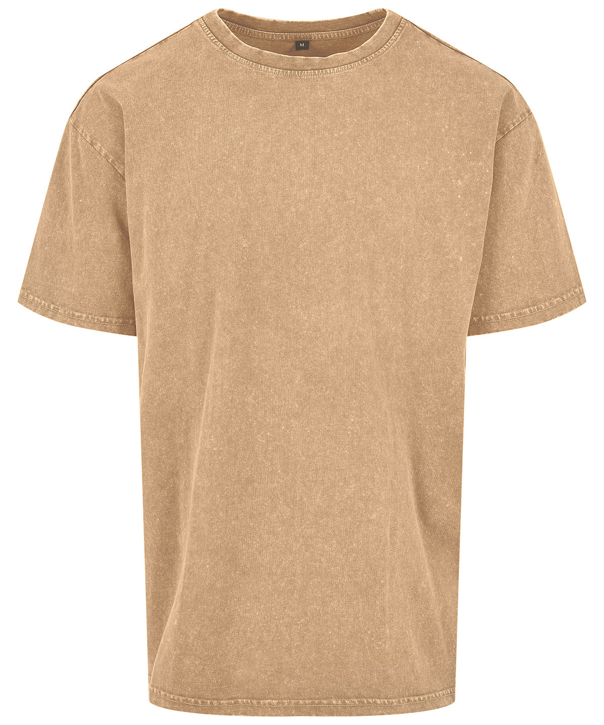 Tryck din logga på T-shirts från Build Your Brand - Anpassa (BY189) Syra tvättad kraftig oversized t-shirt i färgen Beige för företag, föreningar och privatpersoner