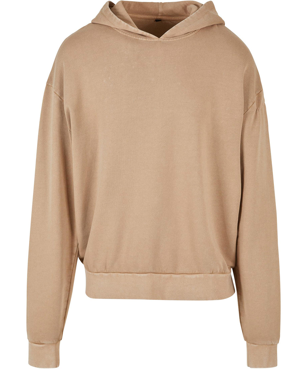 Tryck din logga på Hoodies från Build Your Brand - Anpassa (BY191) Syratvättad oversize huvtröja i färgen Beige för företag, föreningar och privatpersoner