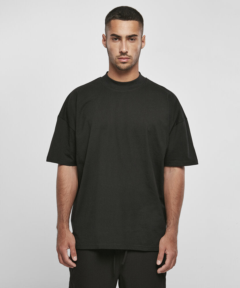 BUILD YOUR BRAND Oversized mock neck tee BY230