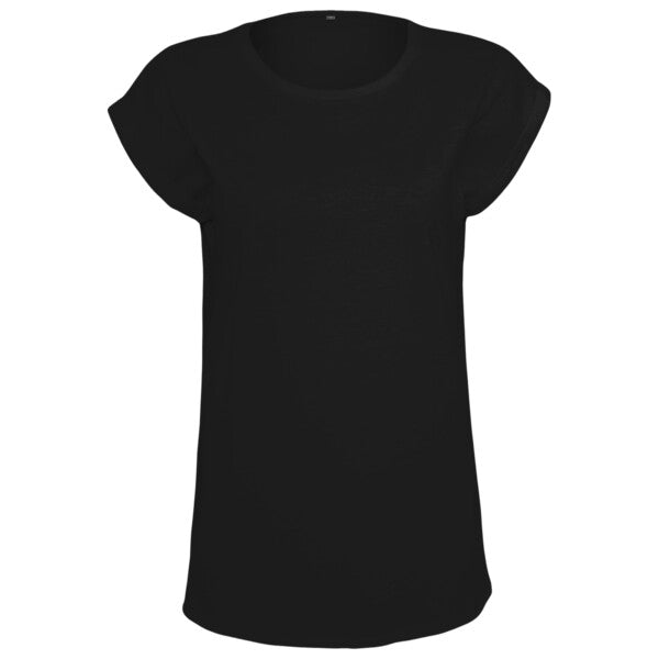 BUILD YOUR BRAND Women's organic extended shoulder tee BY138