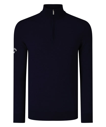 Tryck din logga på Stickade tröjor från Callaway - Anpassa Merinotröja med ribbad dragkedja i färgen för företag, föreningar och privatpersoner