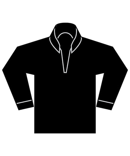 Tryck din logga på Sportjackor från Front Row - Anpassa Premium piqu 1/4-zip topp i färgen Svart för företag, föreningar och privatpersoner