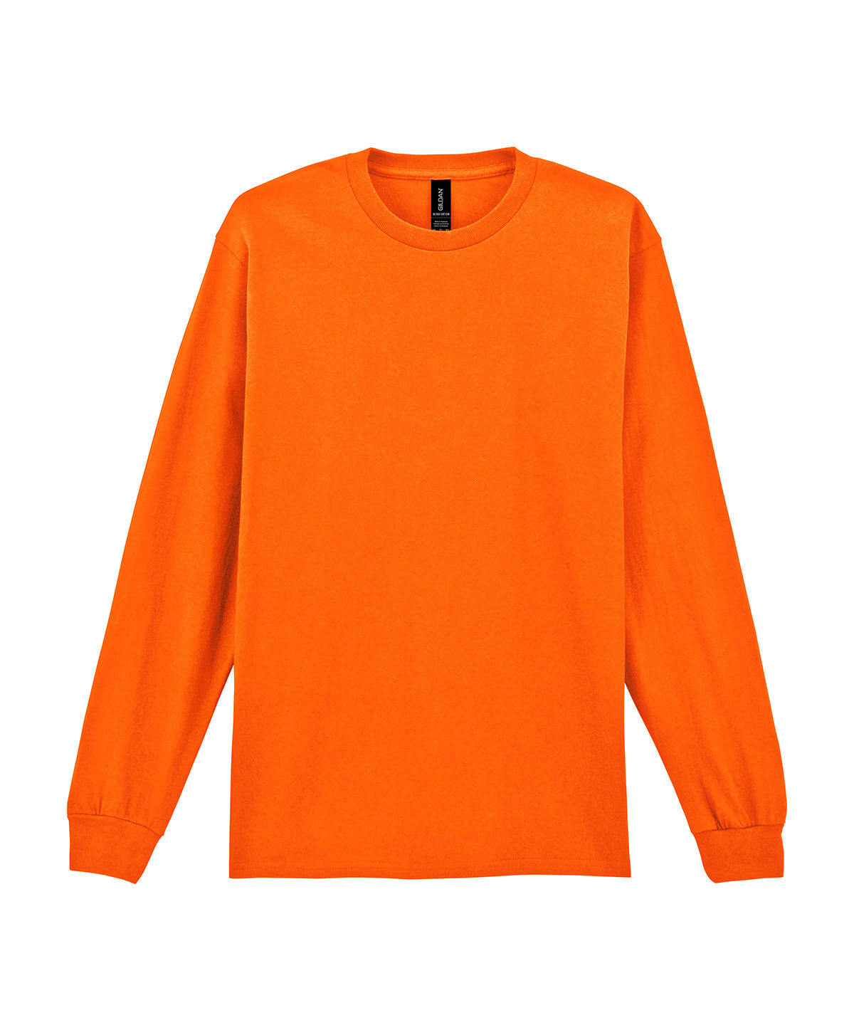 Tryck din logga på T-shirts från Gildan - Anpassa (2GD014) Ultra Cotton långärmad t-shirt för vuxna i färgen Neon orange för företag, föreningar och privatpersoner