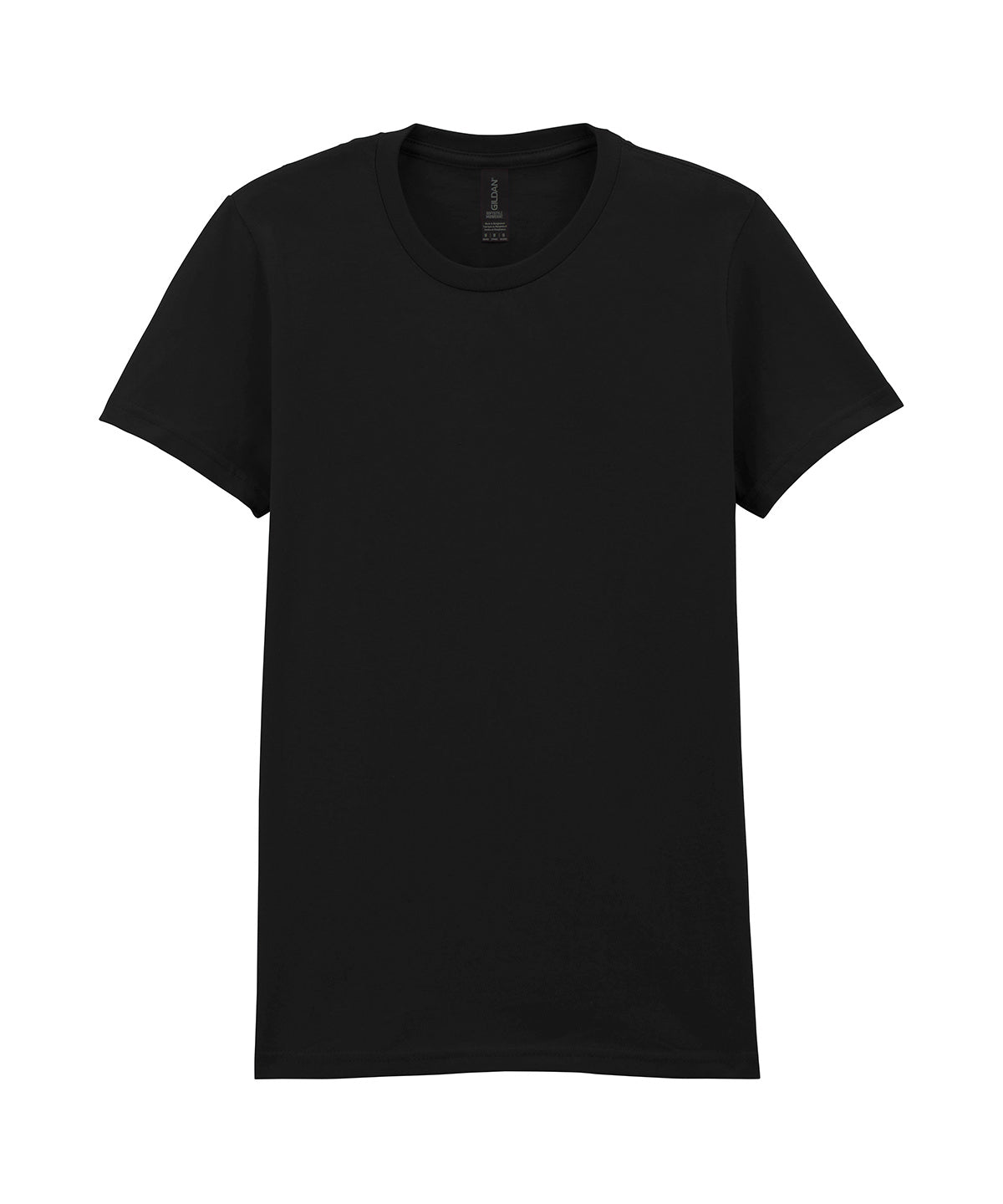 Tryck din logga på T-shirts från Gildan - Anpassa (GD026) Softstyle midweight t-shirt för damer i färgen Svart för företag, föreningar och privatpersoner