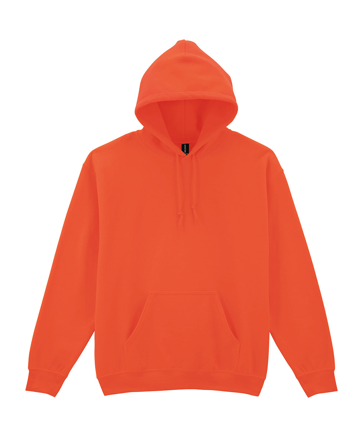 Tryck din logga på Hoodies från Gildan - Anpassa (2GD057) Luvtröja i kraftig blandning i färgen Mellan Orange för företag, föreningar och privatpersoner