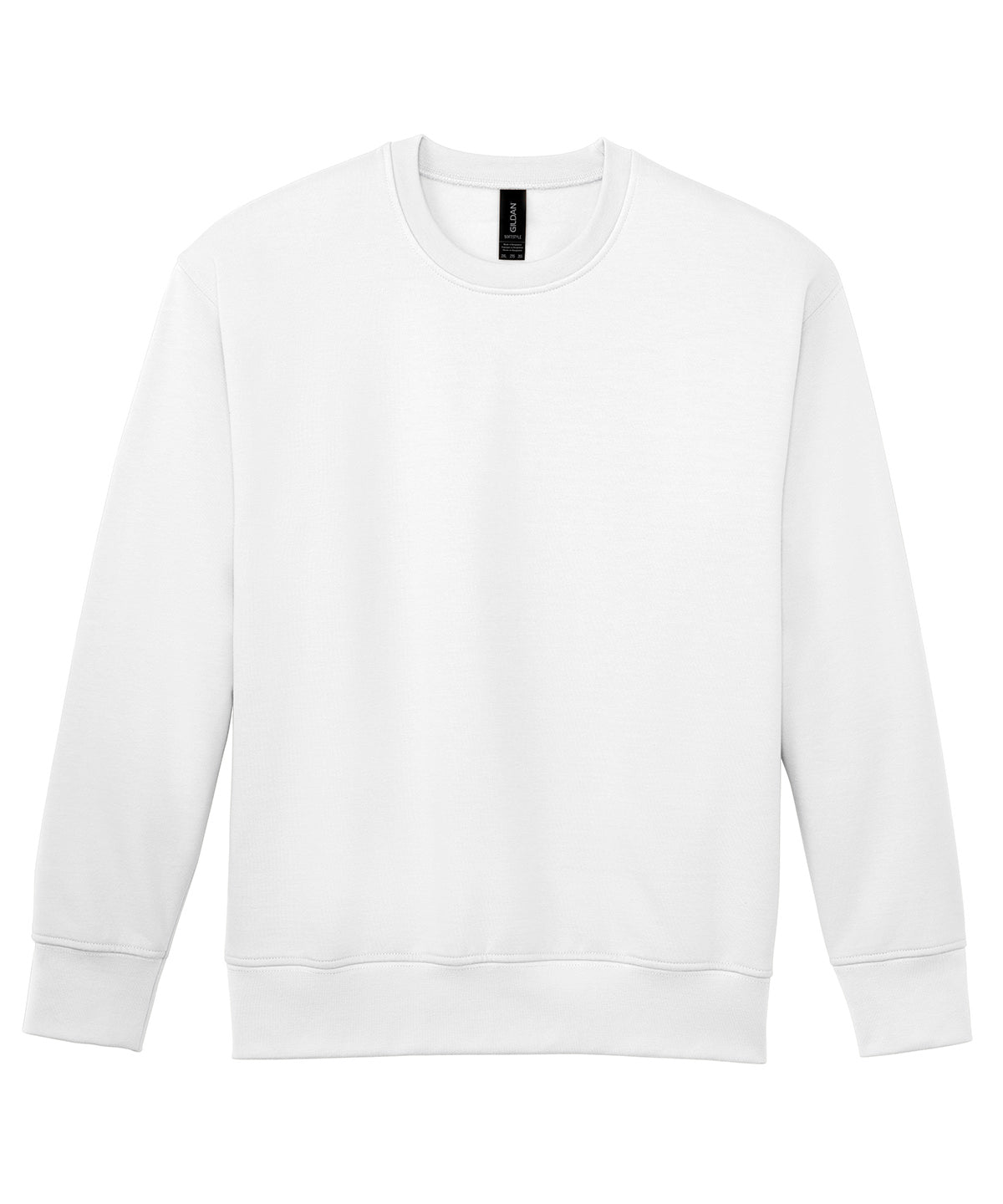 Tryck din logga på Sweatshirts från Gildan - Anpassa (2GD066) Rund hals i Softstyle midweight fleece för vuxna i färgen Vit för företag, föreningar och privatpersoner