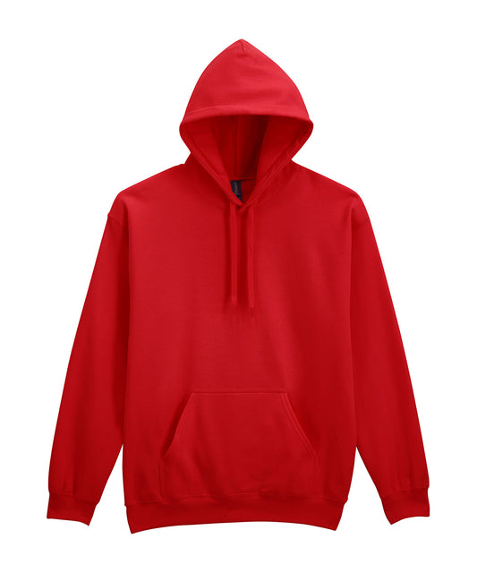 Tryck din logga på Hoodies från Gildan - Anpassa (4GD067) Softstyle midweight fleece hoodie för vuxna i färgen Mellan röd för företag, föreningar och privatpersoner