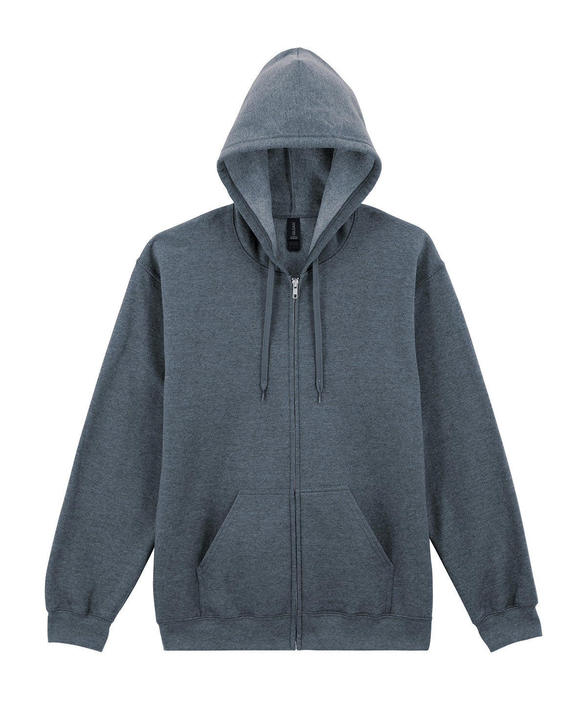 Tryck din logga på Hoodies från Gildan - Anpassa (GD068) Luvtröja med dragkedja och huva i Softstyle midweight fleece för vuxna i färgen Mörkgrå för företag, föreningar och privatpersoner