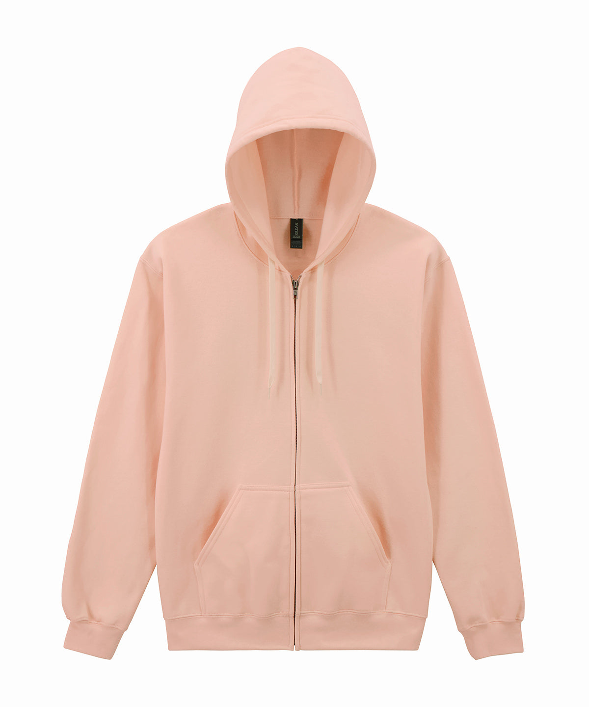 Tryck din logga på Hoodies från Gildan - Anpassa (GD068) Luvtröja med dragkedja och huva i Softstyle midweight fleece för vuxna i färgen Ljusrosa för företag, föreningar och privatpersoner