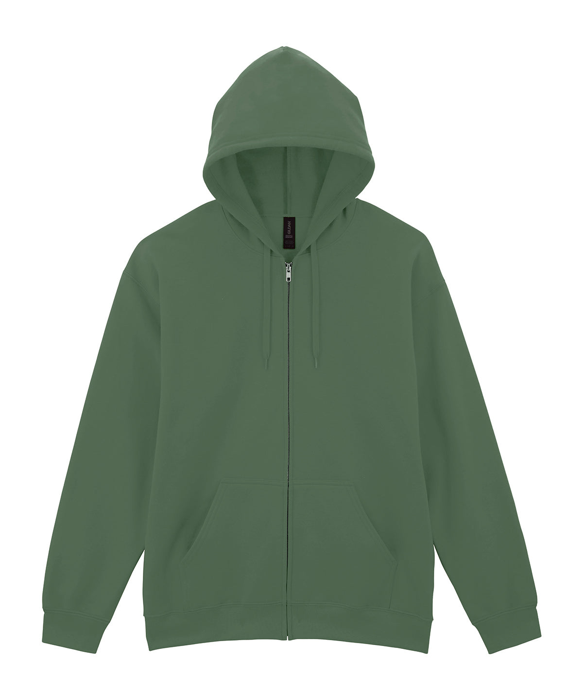 Tryck din logga på Hoodies från Gildan - Anpassa (GD068) Luvtröja med dragkedja och huva i Softstyle midweight fleece för vuxna i färgen Mörkgrön för företag, föreningar och privatpersoner