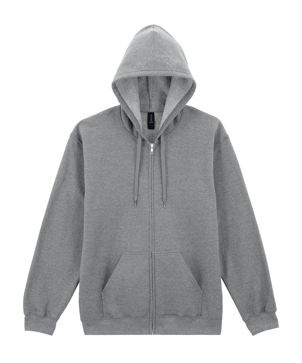 Tryck din logga på Hoodies från Gildan - Anpassa (GD068) Luvtröja med dragkedja och huva i Softstyle midweight fleece för vuxna i färgen Ljunggrå för företag, föreningar och privatpersoner