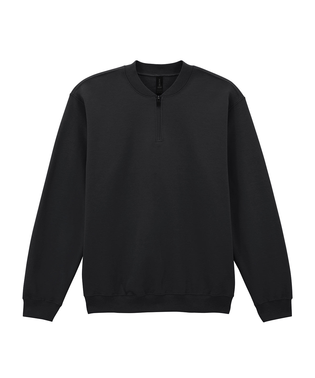 Tryck din logga på Sweatshirts från Gildan - Anpassa (GD069) Softstyle midweight fleece tröja med 1/4 dragkedja för vuxna i färgen Svart för företag, föreningar och privatpersoner