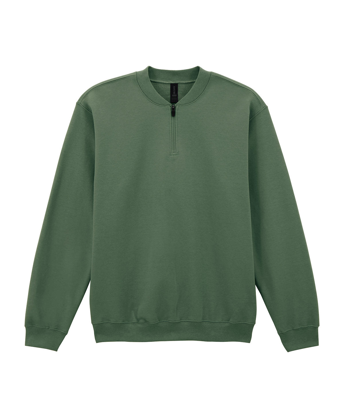 Tryck din logga på Sweatshirts från Gildan - Anpassa (GD069) Softstyle midweight fleece tröja med 1/4 dragkedja för vuxna i färgen Mörkgrön för företag, föreningar och privatpersoner