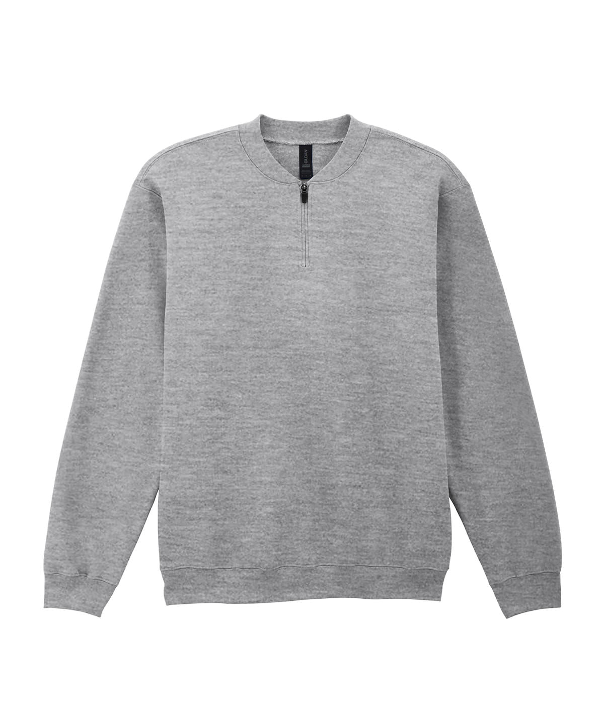 Tryck din logga på Sweatshirts från Gildan - Anpassa (GD069) Softstyle midweight fleece tröja med 1/4 dragkedja för vuxna i färgen Ljunggrå för företag, föreningar och privatpersoner