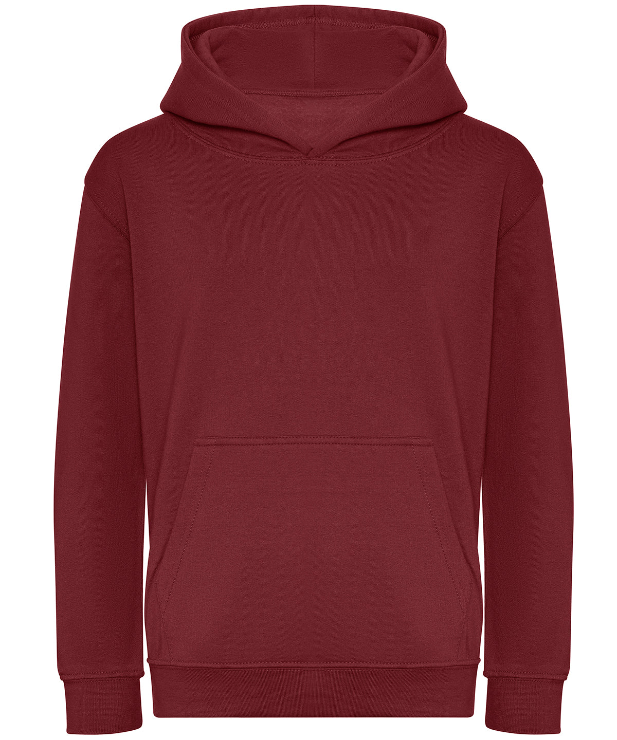 Tryck din logga på Hoodies från AWDis Just Hoods - Anpassa (J201J) Ekologisk huvtröja för barn i färgen Burgundy för företag, föreningar och privatpersoner