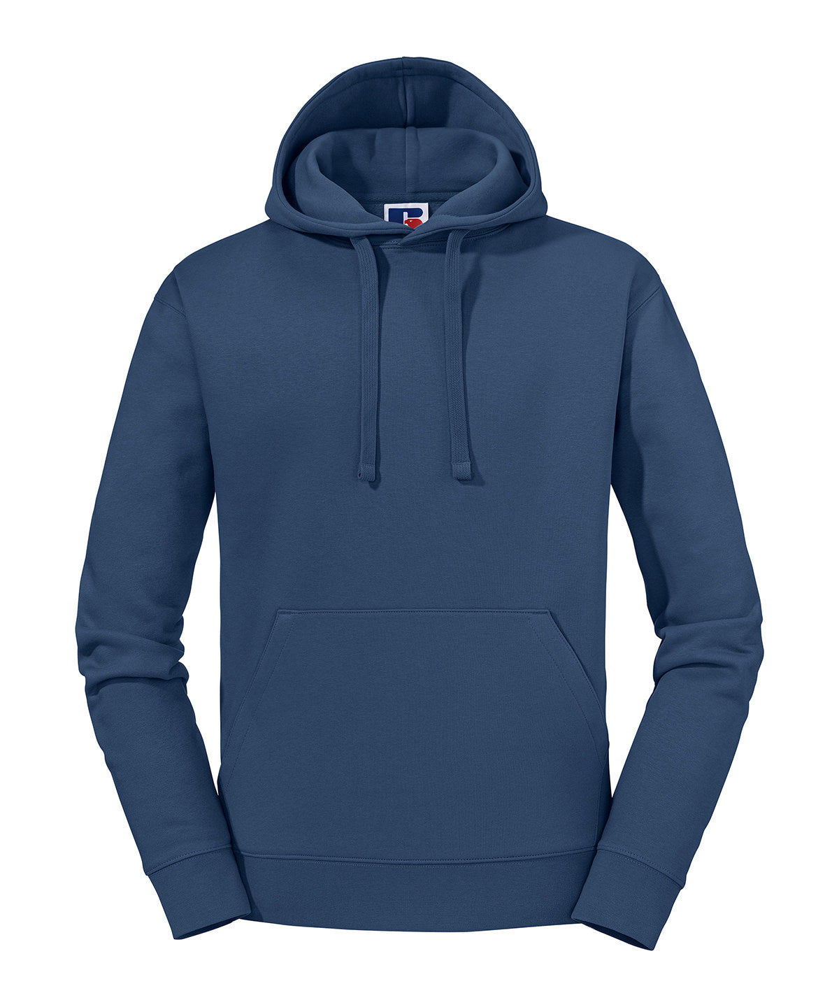 Tryck din logga på Hoodies från Russell Europe - Anpassa (J265M) Autentisk sweatshirt med huva i färgen Mörkblå för företag, föreningar och privatpersoner