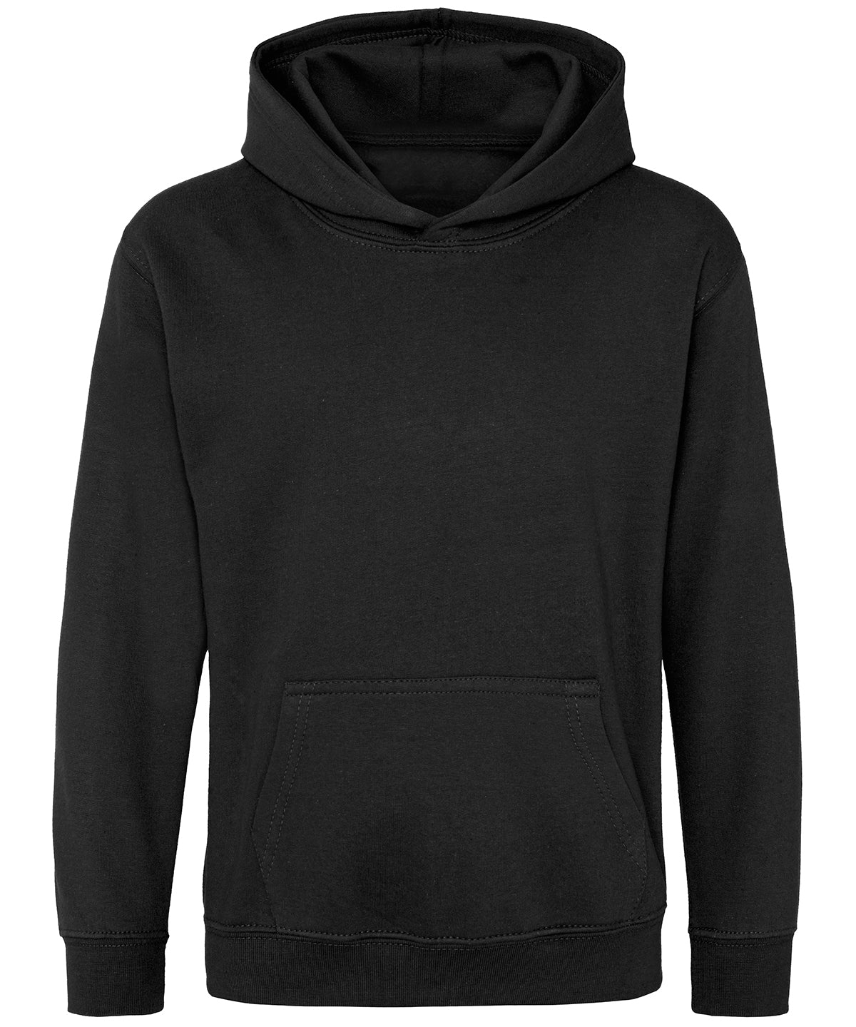 Tryck din logga på Hoodies från AWDis Just Hoods - Anpassa (JH01J) Luvtröja för barn i färgen Svart för företag, föreningar och privatpersoner