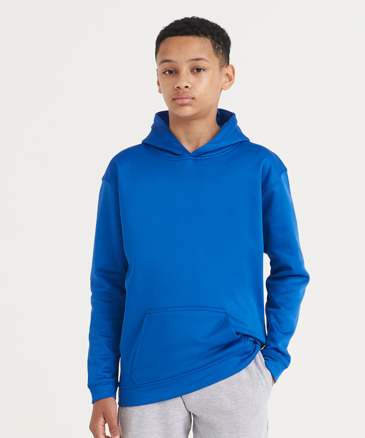 Tryck din logga på Hoodies från AWDis Just Hoods - Anpassa (JH06J) Sporthoodie i polyester för barn i färgen för företag, föreningar och privatpersoner