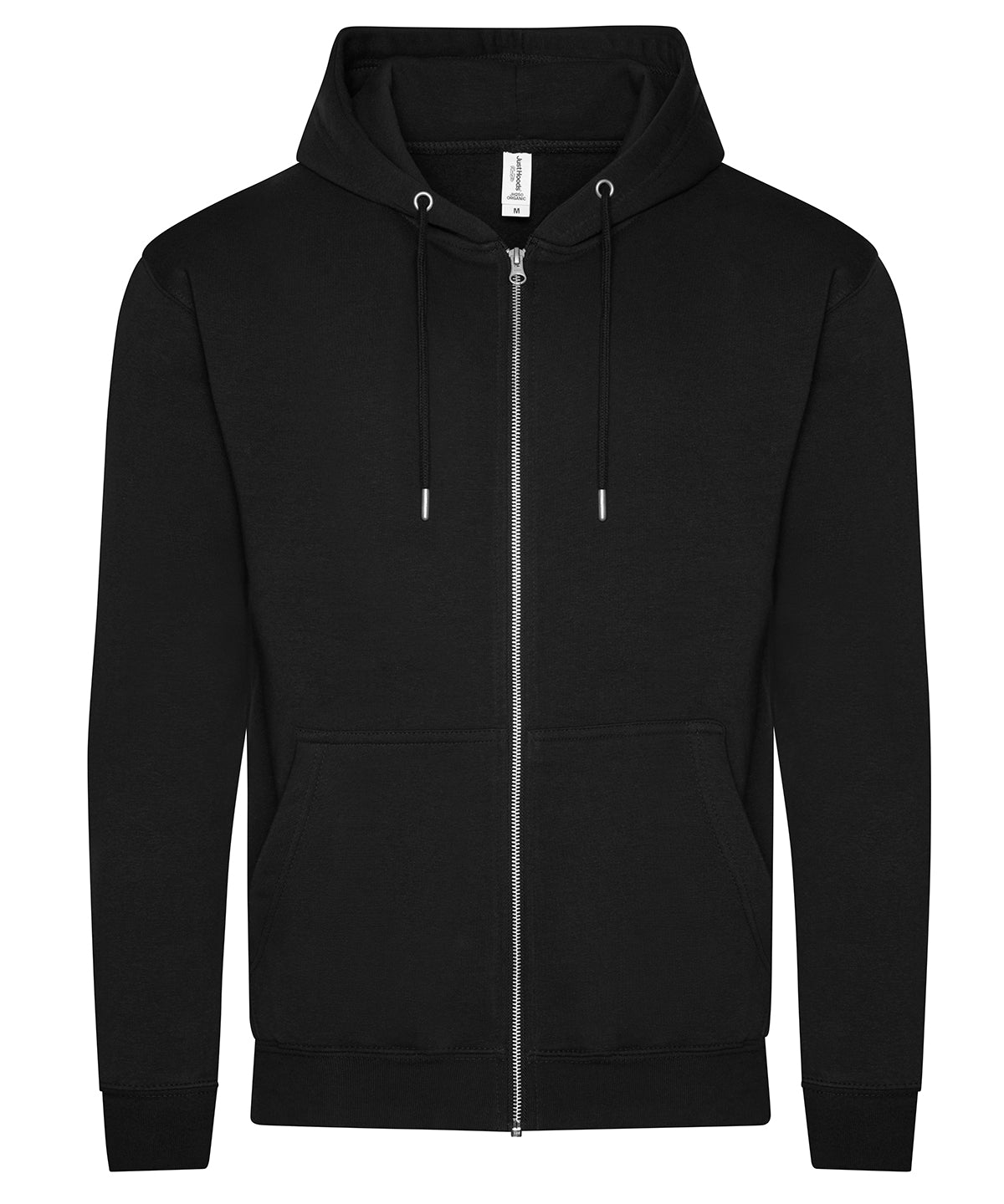 Tryck din logga på Hoodies från AWDis Just Hoods - Anpassa (JH250) Ekologisk zoodie i färgen Svart för företag, föreningar och privatpersoner