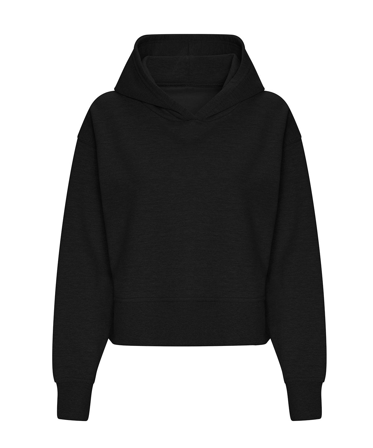 Tryck din logga på Hoodies från AWDis Just Hoods - Anpassa (JH305) Avslappnad huvtröja för damer i färgen Svart för företag, föreningar och privatpersoner