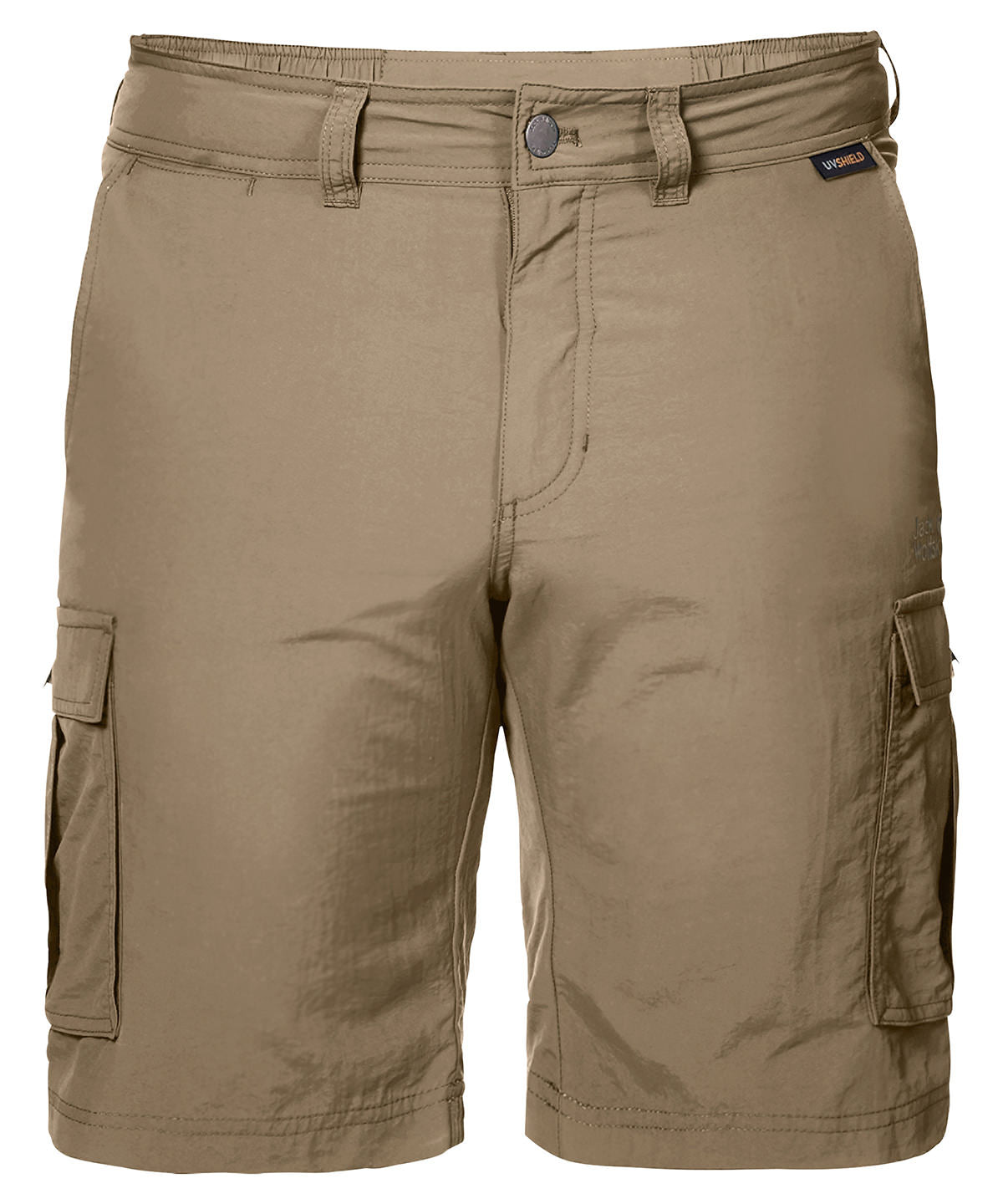 Tryck din logga på Shorts från Jack Wolfskin - Anpassa (JW055) Cargo shorts med fickor i färgen Naturligt för företag, föreningar och privatpersoner