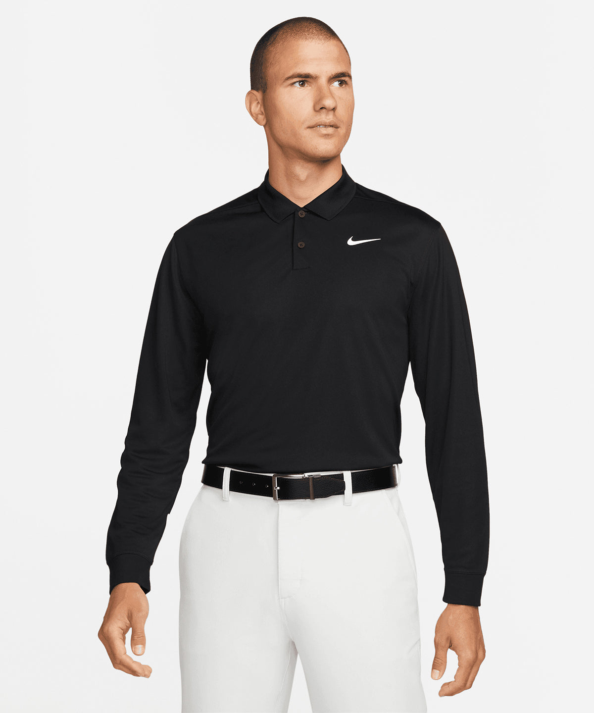 Tryck din logga på Piké från Nike - Anpassa (NK354) Nike Dri-FIT Victory solid Piké med lång ärm i färgen för företag, föreningar och privatpersoner