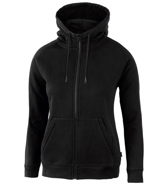 Tryck din logga på Hoodies från Nimbus - Anpassa (NP04F) Dam Lenox athletic hoodie med full dragkedja i färgen Svart för företag, föreningar och privatpersoner