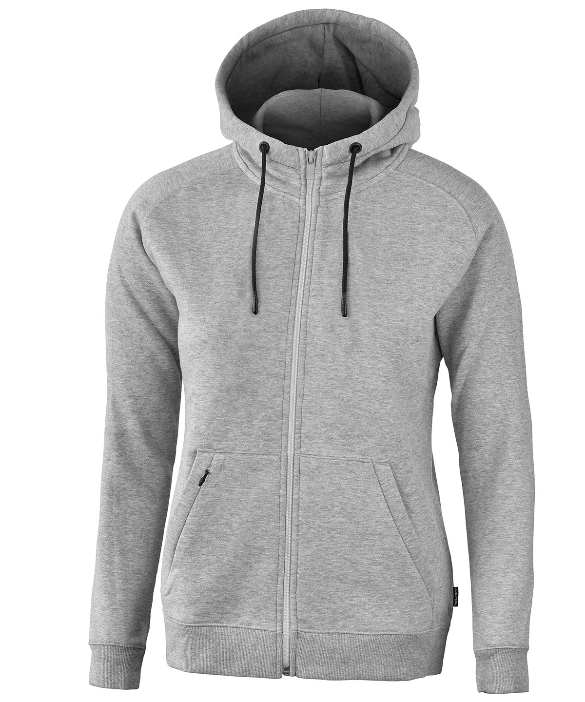 Tryck din logga på Hoodies från Nimbus - Anpassa (NP04F) Dam Lenox athletic hoodie med full dragkedja i färgen Ljusgrå för företag, föreningar och privatpersoner