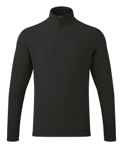 Tryck din logga på Fleece från Premier - Anpassa Unisex Recyclight 1/4 zip microfleece i färgen Svart för företag, föreningar och privatpersoner