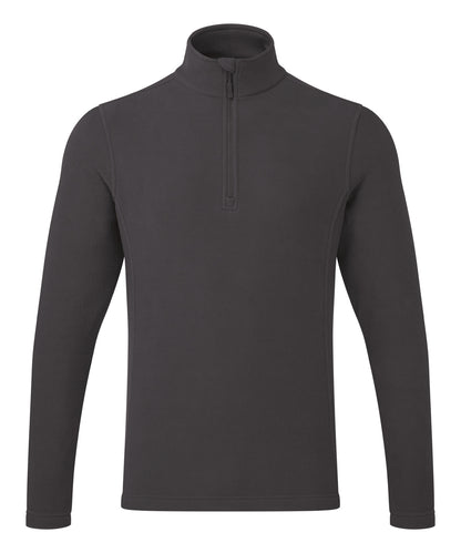 Tryck din logga på Fleece från Premier - Anpassa Unisex Recyclight 1/4 zip microfleece i färgen Mörkgrå för företag, föreningar och privatpersoner