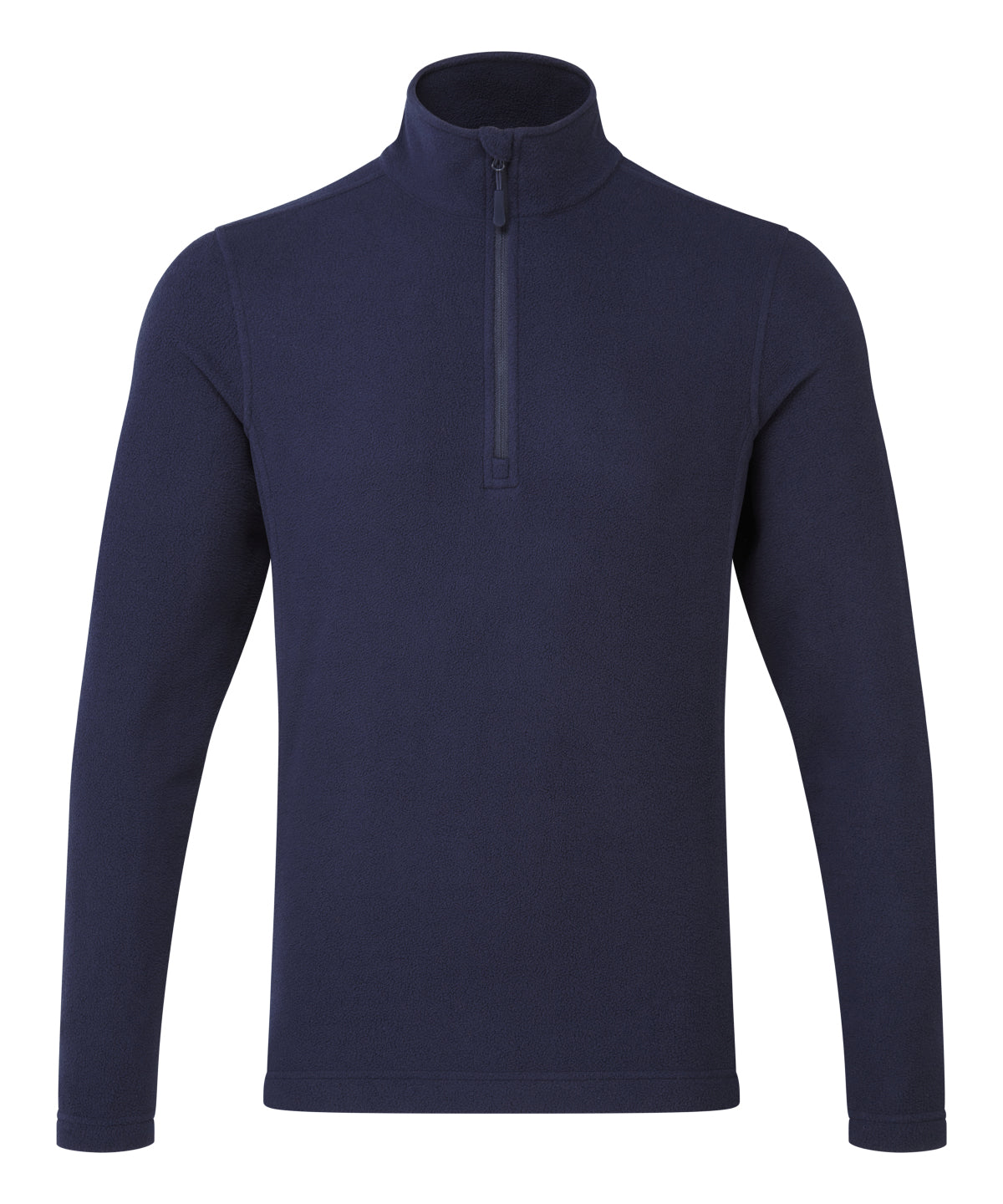 Tryck din logga på Fleece från Premier - Anpassa Unisex Recyclight 1/4 zip microfleece i färgen Marinblå för företag, föreningar och privatpersoner