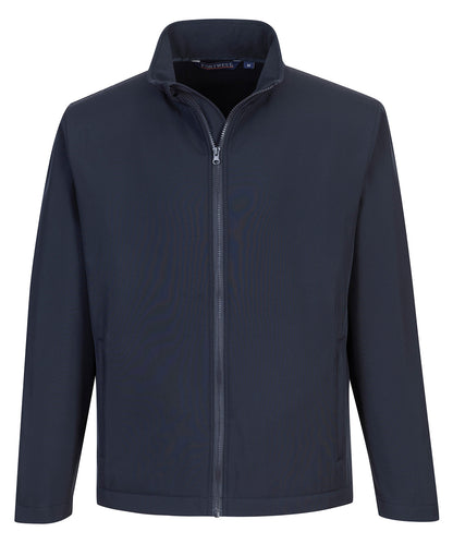 Tryck din logga på Softshelljackor från Portwest - Anpassa Print and Promo softshell i färgen Marinblå för företag, föreningar och privatpersoner