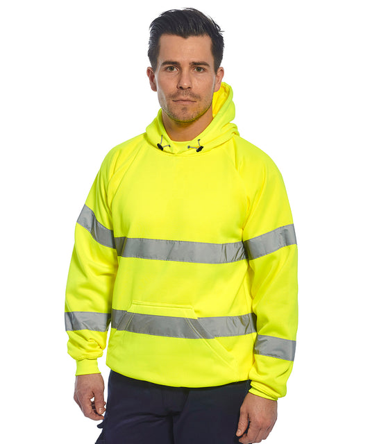 Tryck din logga på Hoodies från Portwest - Anpassa (PW337) Hi-vis sweatshirt med huva i färgen för företag, föreningar och privatpersoner