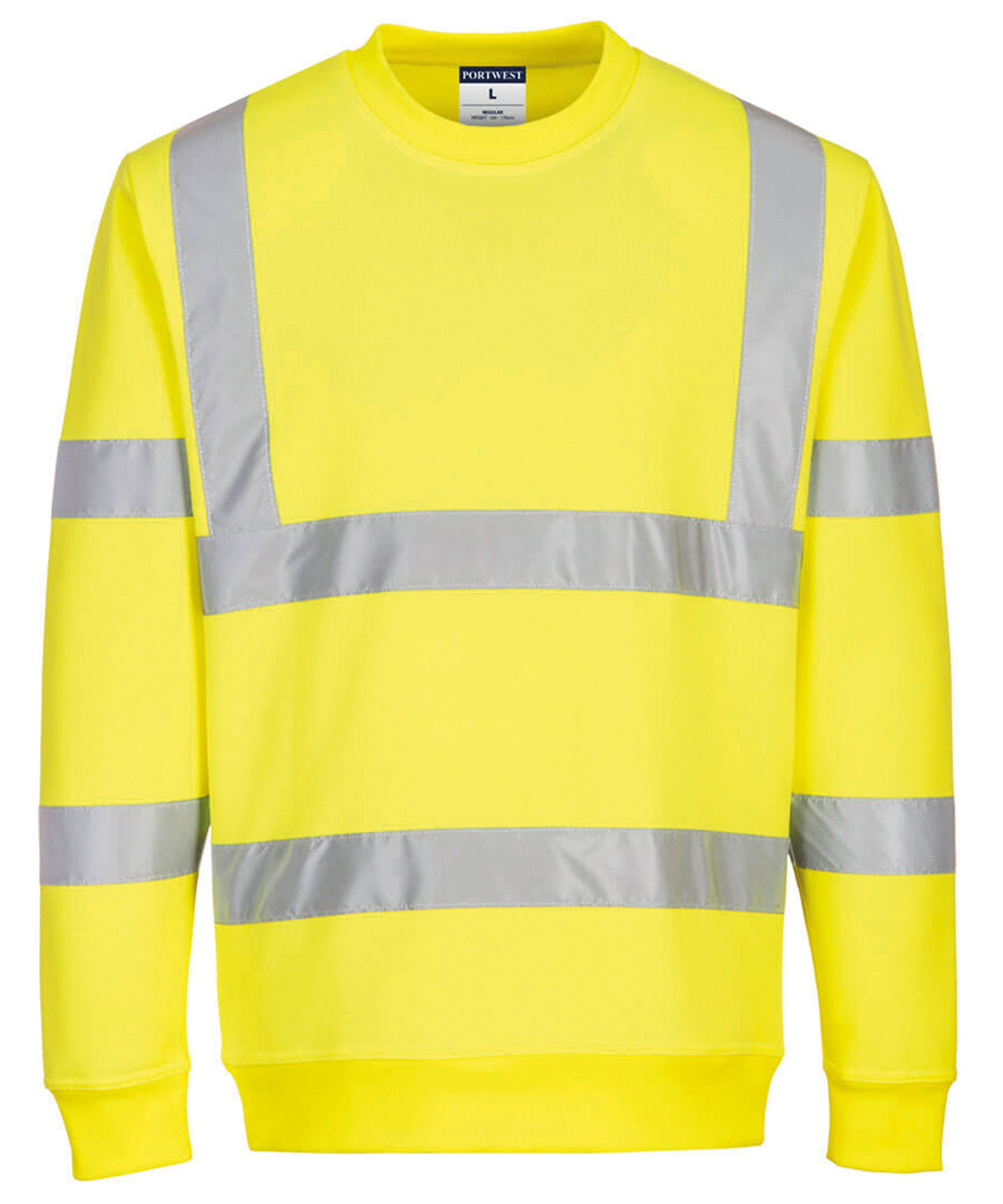 Tryck din logga på Sweatshirts från Portwest - Anpassa Eco Hi-vis sweatshirt i färgen Neon gul för företag, föreningar och privatpersoner