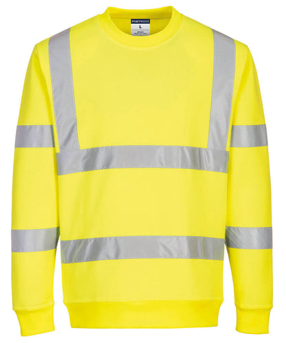 Tryck din logga på Sweatshirts från Portwest - Anpassa Eco Hi-vis sweatshirt i färgen Neon gul för företag, föreningar och privatpersoner