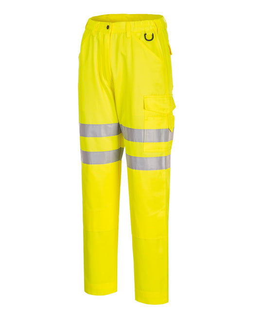 Tryck din logga på Byxor från Portwest - Anpassa (PW413) Eco Hi-vis byxor i färgen för företag, föreningar och privatpersoner