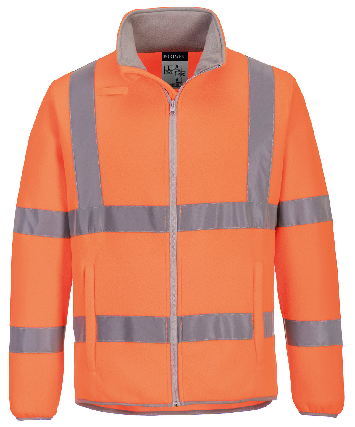 Tryck din logga på Fleece från Portwest - Anpassa (PW415) Eco Hi-vis fleecejacka i färgen Neon orange för företag, föreningar och privatpersoner