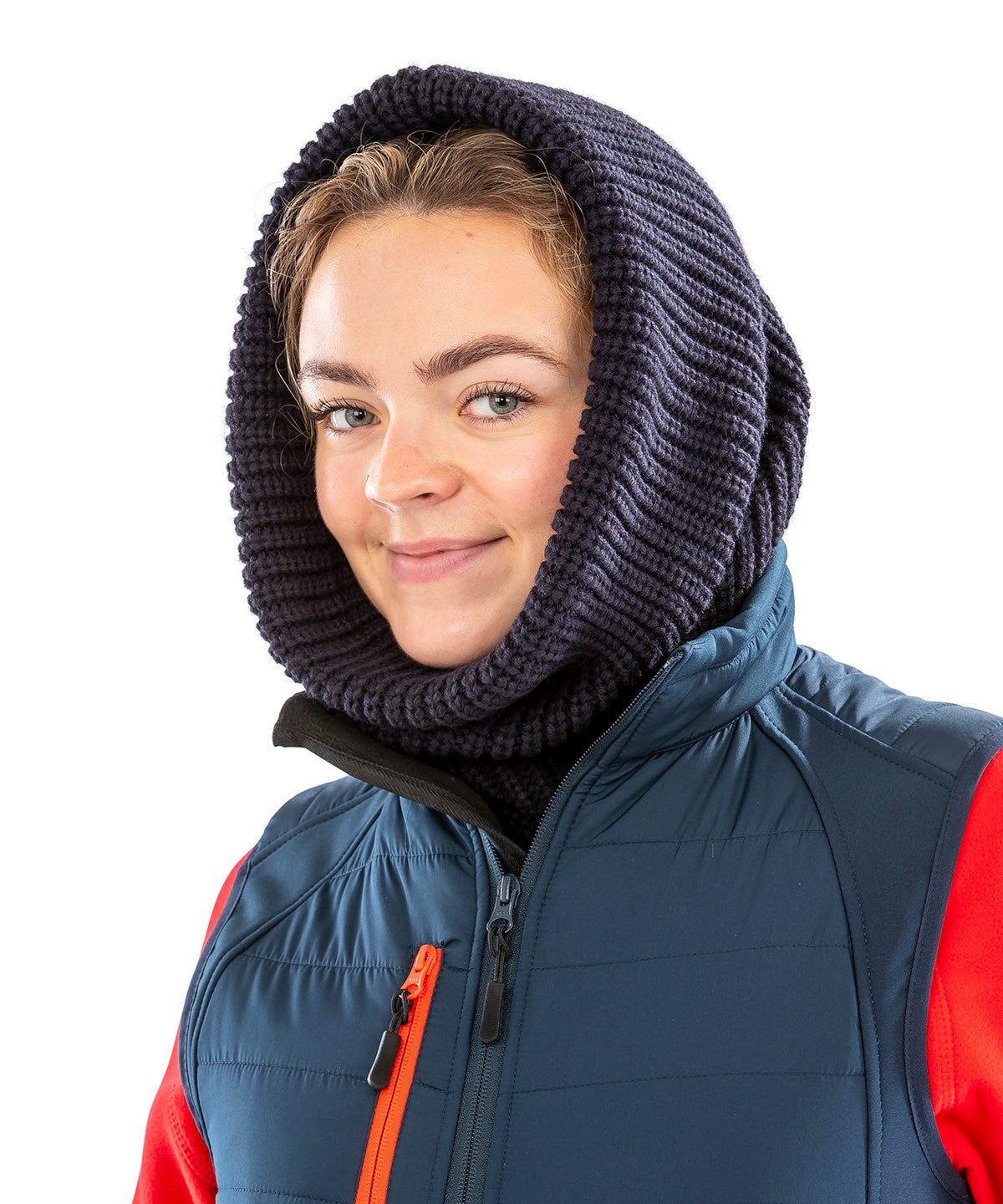 Tryck din logga på Halsvärmare från Result Winter Essentials - Anpassa (R361X) Whistler snodd med huva i färgen för företag, föreningar och privatpersoner