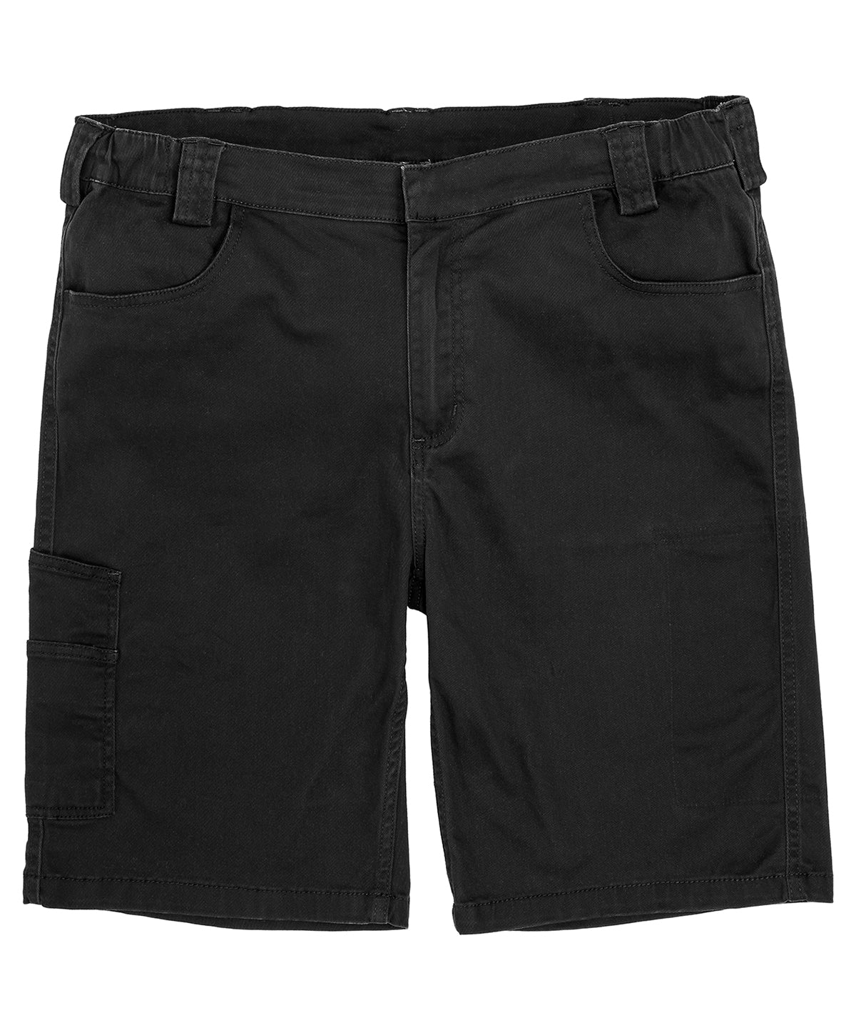 Tryck din logga på Shorts från Result Workguard - Anpassa (R471X) Superstretch slim chino shorts i färgen Svart för företag, föreningar och privatpersoner