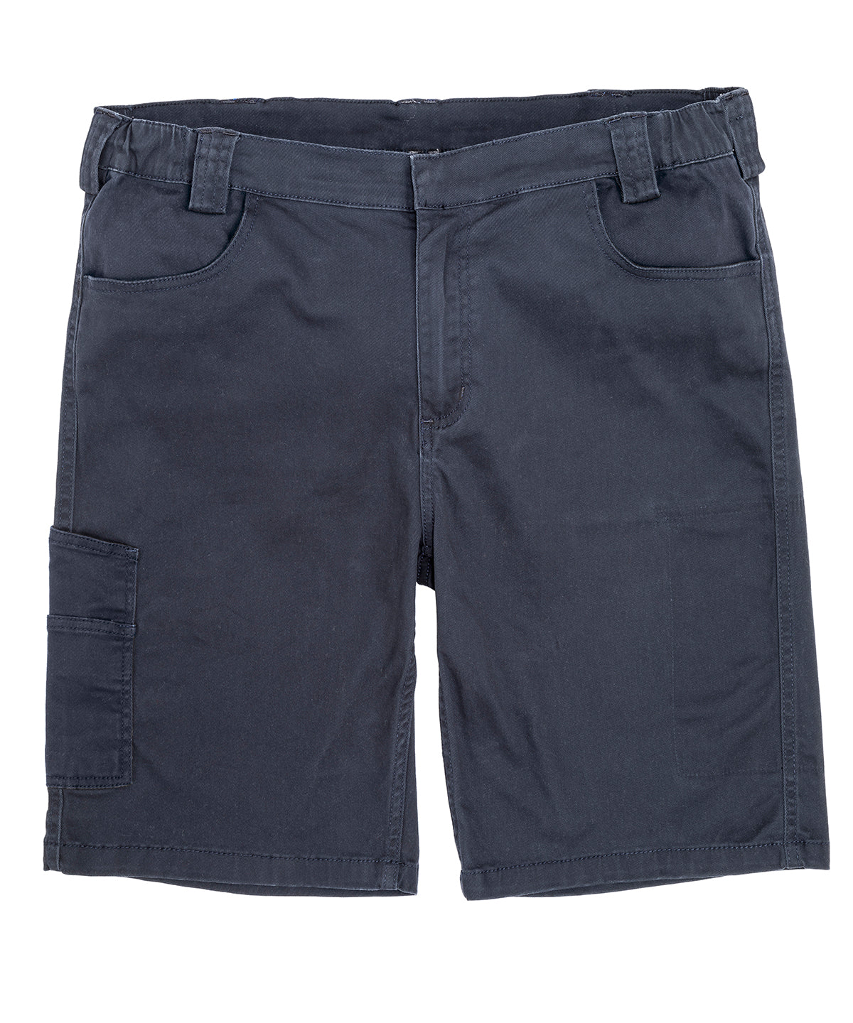 Tryck din logga på Shorts från Result Workguard - Anpassa (R471X) Superstretch slim chino shorts i färgen Marinblå för företag, föreningar och privatpersoner