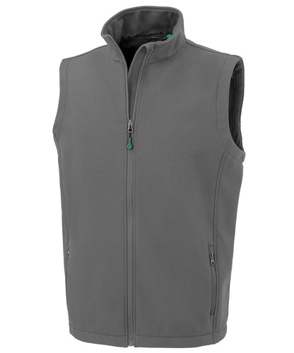 Tryck din logga på Termovästar från Result Genuine Recycled - Anpassa Återvunnen 2-lagers tryckbar softshell bodywarmer i färgen Mellangrå för företag, föreningar och privatpersoner