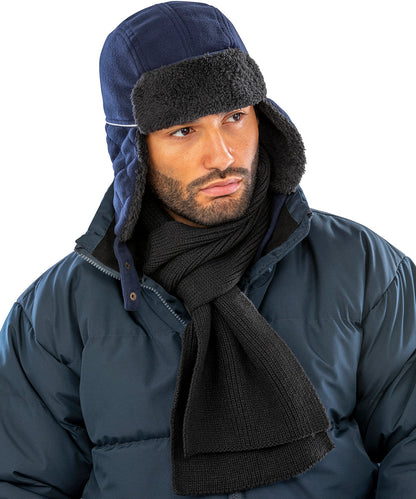 Tryck din logga på Hattar från Result Winter Essentials - Anpassa Trapperhatt Ocean i färgen för företag, föreningar och privatpersoner