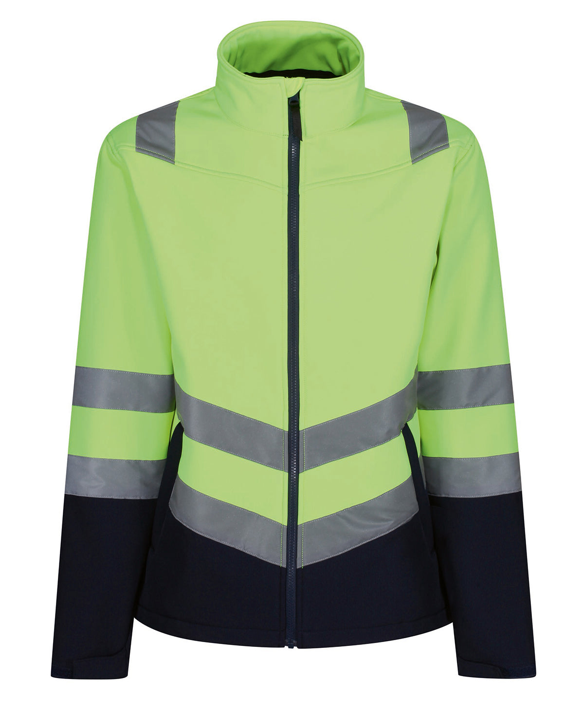 Tryck din logga på Softshelljackor från Regatta High Visibility - Anpassa (RG456) Pro hi-vis softshell-jacka i färgen Neon gul för företag, föreningar och privatpersoner