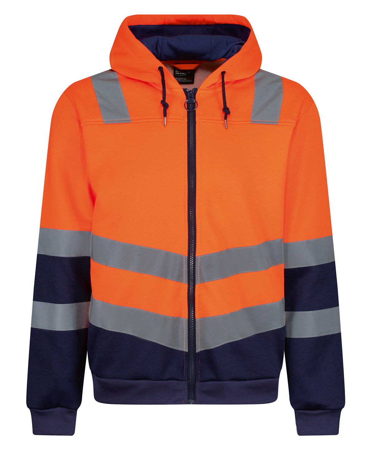 Tryck din logga på Hoodies från Regatta High Visibility - Anpassa (RG457) Pro hi-vis huvtröja med full dragkedja i färgen Mellan Orange för företag, föreningar och privatpersoner