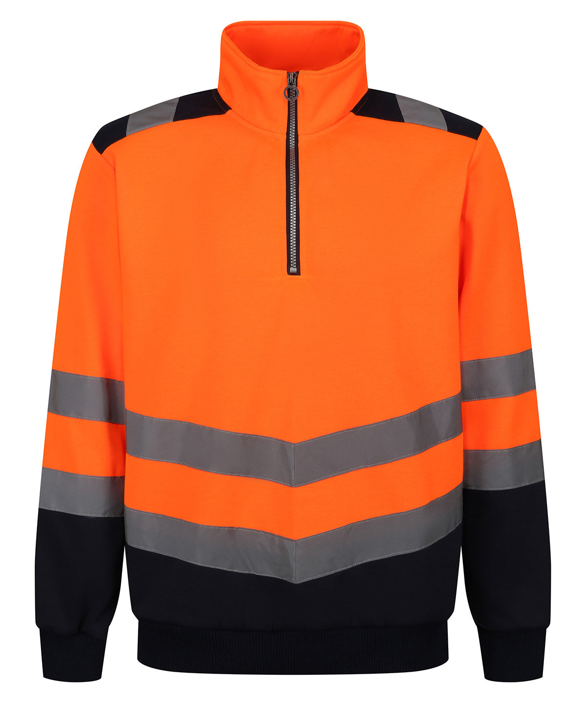 Tryck din logga på Sweatshirts från Regatta High Visibility - Anpassa (RG466) Pro hi-vis - sweatshirt med dragkedja i färgen Mellan Orange för företag, föreningar och privatpersoner