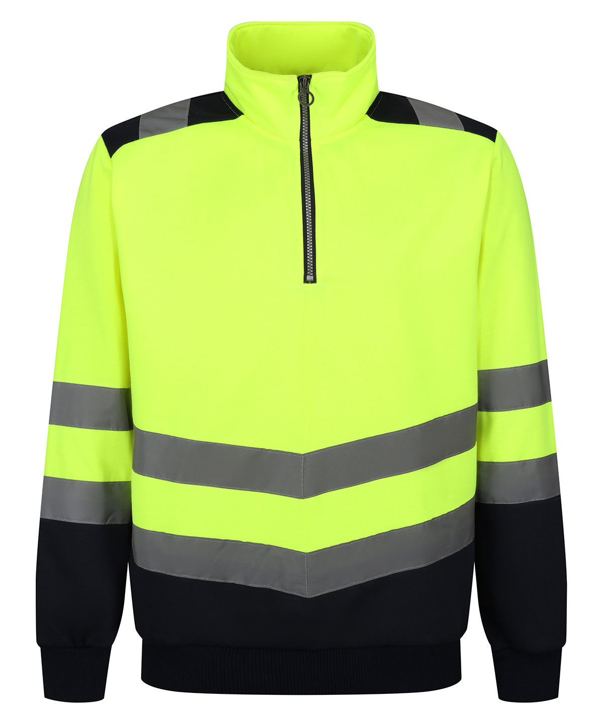 Tryck din logga på Sweatshirts från Regatta High Visibility - Anpassa Pro hi-vis - sweatshirt med dragkedja i färgen Ljusgul för företag, föreningar och privatpersoner